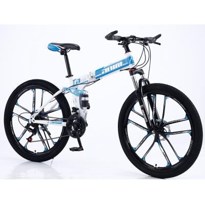 China Aluminum Alloy 26 Inch 26 Speed ​​Double Disc Brake Knife Wheel Folding Mountain Bike Bicycle Bicycle for sale