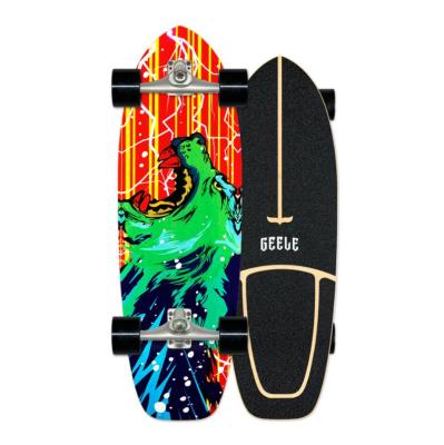 China Factory Price Youth Surf Custom Skateboard Highly Smooth Maple Single Kick Carving Cruiser Pumping Skateboard for sale