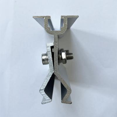 China Customized PV Module Clamps Weather Resistance Silver PV Mounting Clamps for sale