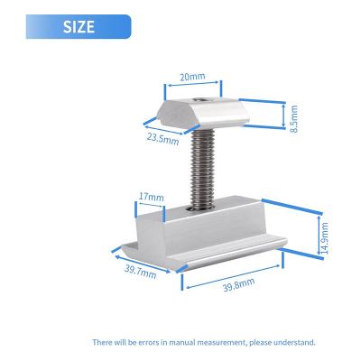 China Modern Solar Panel Mid Clamp Clip Silver Solar Panel Fixtures for sale