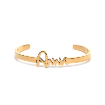 China TRENDY Gold Plated Custom Name Personalized 18K Bangle Bracelet For Kids for sale