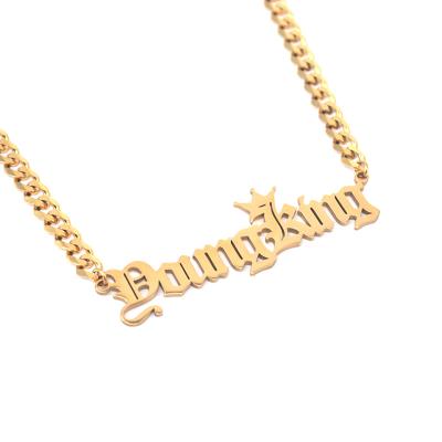 China Big Long Chunky Name Necklaces Trendy Cheap Cute for sale