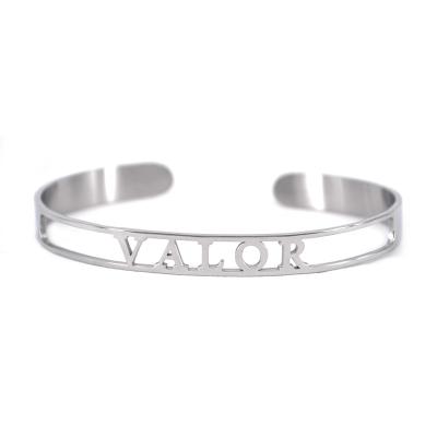 China Low MOQ Stainless Steel Personalized Name Bangle Cuff Bracelet For Kids For Friend For Kid For Girl for sale