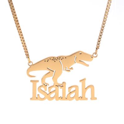 China Kids Gift CLASSIC Custom Made Personalized Cartoon Character Dinosaur Name Necklace for sale