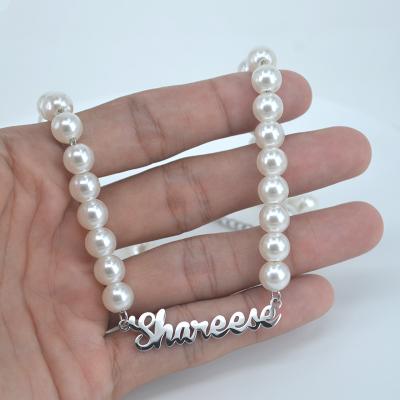 China 2021 New Cute Style Personalized Pearl Name Necklace for sale