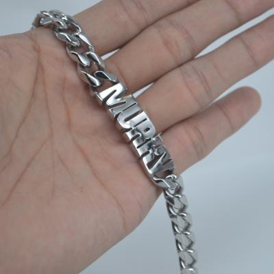 China Fashion Cuban Link Stainless Steel Chain Personalized Custom Name Jewelry for sale