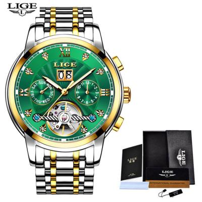 China Day / Date New LIGE Men Watches Male Top Brand Luxury Automatic Mechanical Watch Men Waterproof Full Steel Business Watch for sale