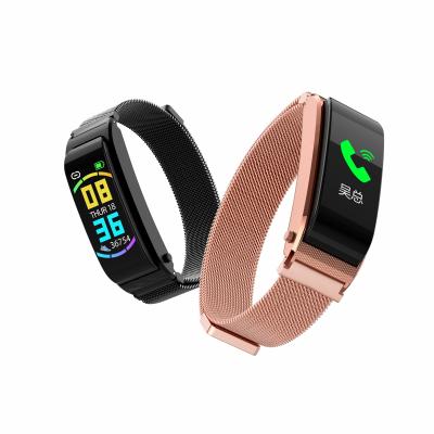 China Diliberto B12 Touch Screen Smart Watch 0.96 inch 2 in 1 Smart Wristband with BTEarphone Heart Rate Monitor Handsfree Smart Watch for sale