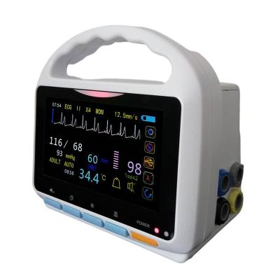 China Multi Parameter Hospital ICU Rescue Treatment Rescue Operation Animal First Aid CE Multi Parameter 5 Inch Touch Screen Android Computer USB Portable Alarm Patient Monitor With EtCO2 For Adult Pediatric for sale