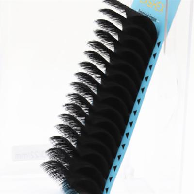 China Flat / Ellipse Quick Extension / Super Soft Individual Eyelash Extensions Fan Mega Easy Mega Volume Pre Made Volume Fans Eyelash Extensions for sale