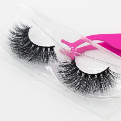 China 3D Mink Fake Eyelashes 20mm Natural Soft Mink Eyelash Strips With Round Boxes for sale