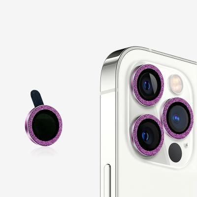 China Camera Diamond Cutting Metal Sapphire Glass Camera Lens Screen Aluminum Protector For iPhone 11 12 13 pro Max Purple for sale