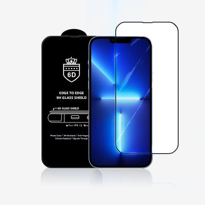 China Large cell phone curver OG 6D shield 9h crested tempered glass screen protector for iphone 13 max 12 11 pro 9H tempered glass film for sale