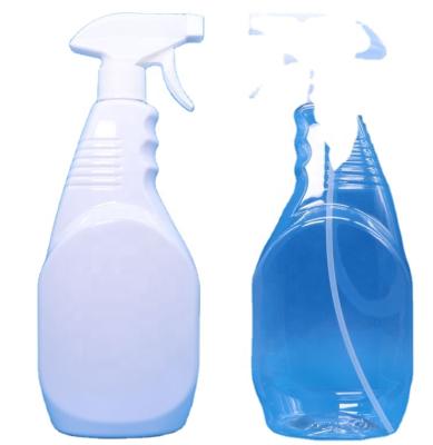 China 500ml 750ml 1000ml stock chemical available PET detergent bottle with srayer for sale