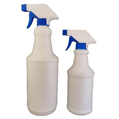 China 500ml 1000ML Round Chemical HDPE Detergent Bottles With Sprayer for sale