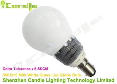 China 5W B15 High Lumen Milky White Glass Led Globe Light Bulbs 2200k With CE RoHS for sale