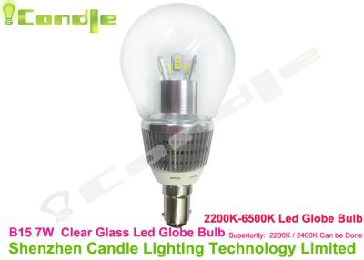 China 7w B15 Led Globe Bulb High Power Clear Glass 360 Degree Beam Angle Ra80 Dimmable CE for sale