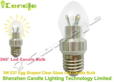 China Transparent Glass High Lumen Led Light Bulbs Candle 2400k Egg - Shaped For Restaurant for sale