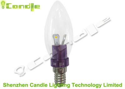 China Violet Aluminum E14 Led Candle Bulb 360° Beam Angle 3w Ra90 Ac110V for sale