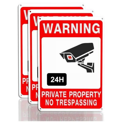 China Warning Sign Decal Custom Sticker Home Safety Warning CCTV Security CCTV Warning Sign for sale