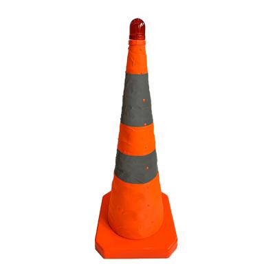 China Factory Supplier ABS Easy To Carry High Visibility Collapsible Traffic Cone For Truck Emergency Stop Use for sale