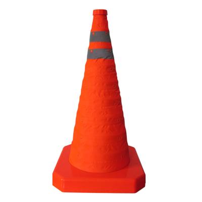 China PP Or ABS Collapsible 55cm Pop Up Traffic Cones Retractable ABS Safety Cone for sale