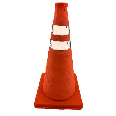 China PP or ABS 18 Inch Retractable Safety Cones Telescopic Equipment Traffic Traffic Control Safety Cones for sale