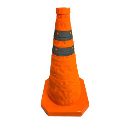 China Wholesale Good Quality ABS Orange Base PVC Overflowing Plastic Traffic Cone For Safety for sale