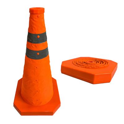 China China Factory ABS Road Safety Soft Road Cone 55cm Highly Reflective Supplement Size ABS for sale