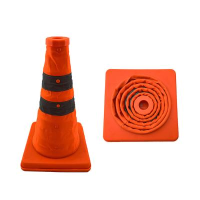 China Collapsible PP Or ABS Traffic Cones With LED Light , Multi Purpose Pop Up Safety Reflective Cone for sale