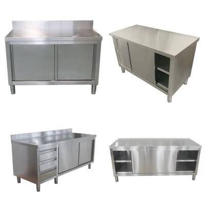 China Treshin modern kitchen stainless steel assembly cabinet with worktop and backsplash for restaurant for sale