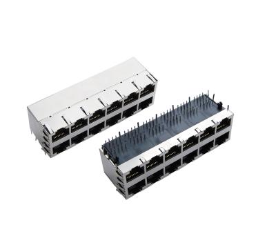 China 2x6 Dual RJ45 Jack modular, uso RJ45 magnético Jack do PWB com diodo emissor de luz à venda