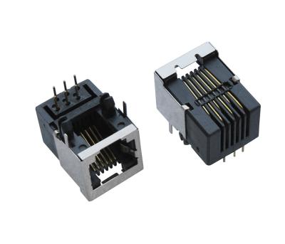 Κίνα Η πλευρά THP εισάγει 6P6C RJ11 RJ45 το Jack με τη μισή ασπίδα, κανένα Magnetics προς πώληση