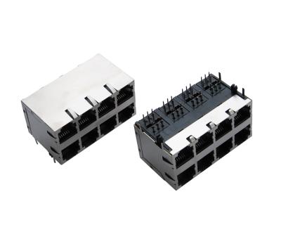 China O lado empilhado entra 2*4 no multi conector modular do porto Rj45 com protegido à venda