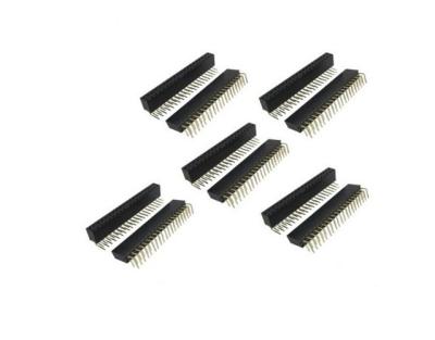 China 40 Pin 2.54mm Pitch Dual Row Right Angle Female Pin Header High Temperature Resistance for sale