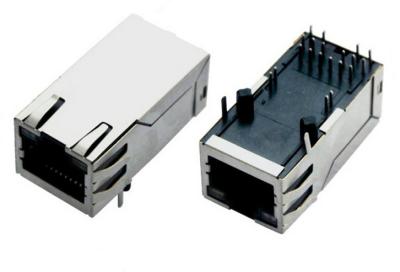 China RJ45 Beschermde Schakelaar, Magnetische RJ45 Jack met EMI Vingers Geïntegreerde leiden Te koop