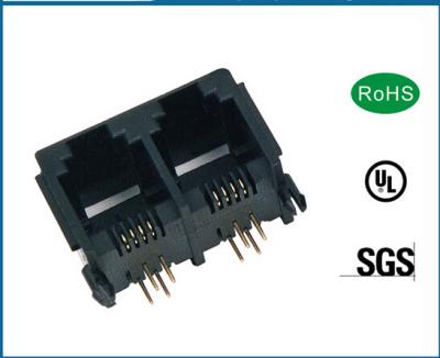 China Support 4P4C 6P6C 8PC 10P8C Stacked RJ45 Modular Jack Connectors for Lan Switch for sale