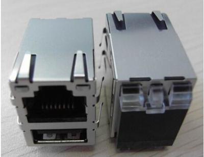 China PCB used mini USB RJ45 connector Female Gender Nickel Shielded for sale