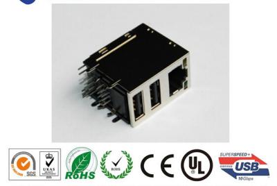 China Professional Pluggable PCB Used male RJ45 USB Connector With LED for sale