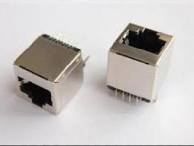 China Computer Use Female 8p8c Pcb Socket Rj45 Vertical Jack Of Copper Shell for sale