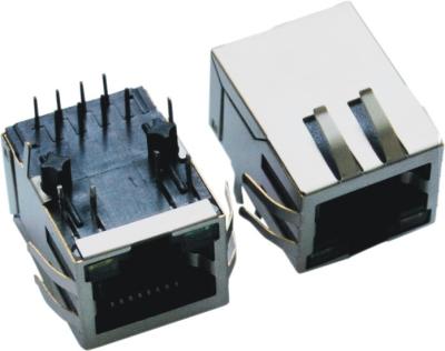 China Catalogue abaixo conector do porto RJ45 Jack modular de 10/100M do único com o diodo emissor de luz com IEM à venda