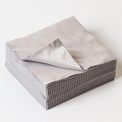 China Wholesale Custom Logo Fashion Eyewear Accessories Microfiber Cloth Glasses Gray Glass Cleaner Cleaning Cloth for sale