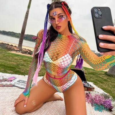 China Wholesale Colorful Spandex/Polyester Beach Bikini Set Sexy Lingerie Net Tight Two Piece Set for sale