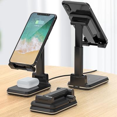 China Mobile Phone Holder Fast Charging Foldable Portable Wireless Charger for sale