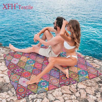 China Sand Free Beach Towel Customized Hotel Shower Shower Large Quick-drying 160*160cm Sandless Beach Towel for sale