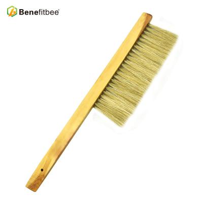 China Bee Farm Beekeeping Beekeeping Tools Double Rows Bristle Bee Brush With Wooden Handle Bee Brush for sale