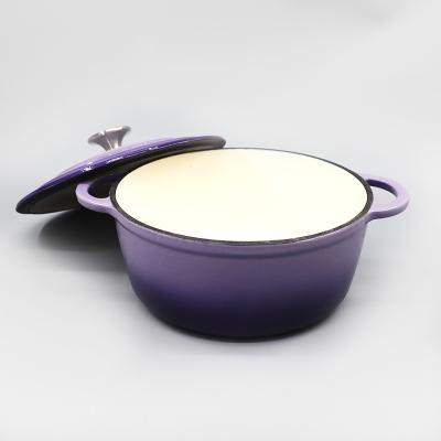 China 2021 High Quality Popular Viable With Lid And Two Ear Design Enamel Cast Iron Pots For Home Kitchen for sale