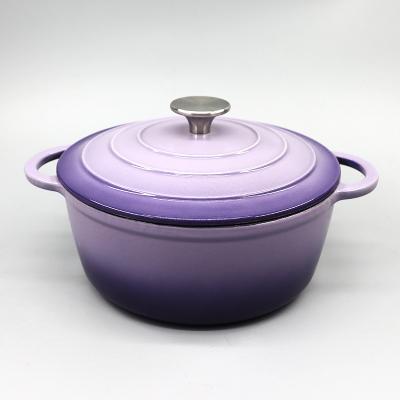 China Viable Wholesale High Quality Round Enamel Cast Iron Non-stick Casserole Pots With Lid For Kitchen for sale