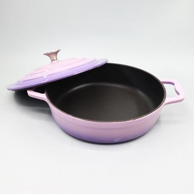 China 2021 Sustainable Hot Selling New Style Purple Fashion Non-Stick Enamel Melt Dutch Over Wok Cassers for sale