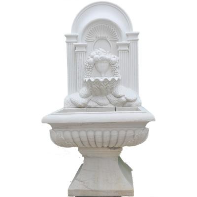 China EUROPEAN Marble Water Fountain For Garden Single Stone Natural Large Custom Design Outdoor 3 Tier Soft Cover White Sale Moss Sea Technics for sale